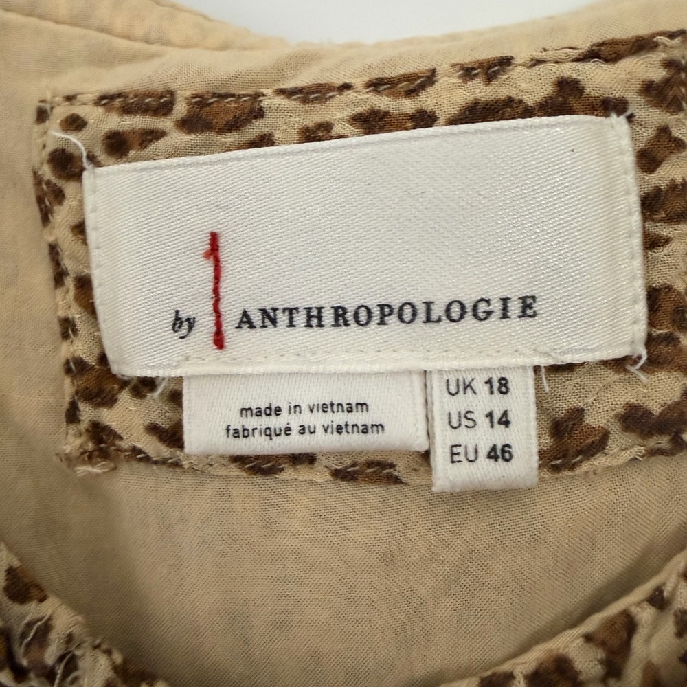 Anthropologie Bolano Cheetah-Print Button-Front Midi Dress - Picture 5 of 6